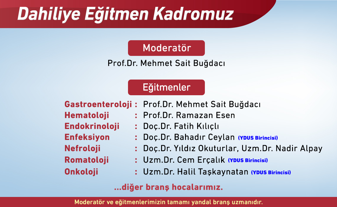 Dahiliye Eğitmen Kadromuz